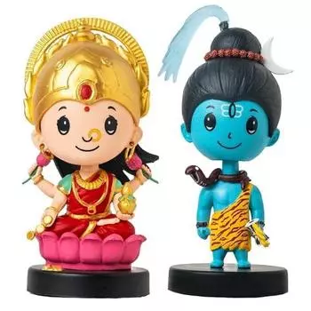 Идол-болванчик Лакшмиджи и Шивы Шанкары | Декоративные элементы для домашнего декора, приборной панели автомобиля и офисного стола | Статуэтка Бога для фестиваля