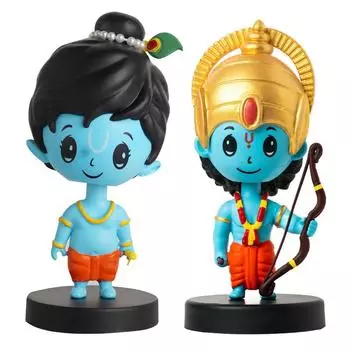 Идол-болванчик Шри Кришны и Шри Рамы | Декоративные элементы для домашнего декора, приборной панели автомобиля и офисного стола | Статуэтка Бога для фестиваля