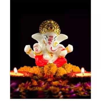 Идол Ганеши с деревянным храмом для домашнего мандира, приборной панели автомобиля, подарочные товары (Храм Ганеши 2), религиозный