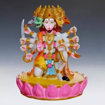 Идол Панчмукхи Ханумана для входа в дверь, домашнего храма и комнаты для пуджи | Мурти Панчмукхи Ханумана для домашнего декора