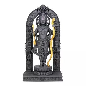 Идол Рам Лаллы, высота 12,7 см, черный, напечатан на 3D-принтере, УФ-смола, индуистская религиозная статуя Господа Рамы Айодхья чёрный