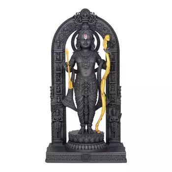 Идол Рам Лаллы, высота 15,24 см, черный, напечатанный на 3D-принтере, УФ-смола, индуистская религиозная статуя Господа Рамы Айодхья чёрный