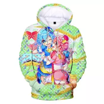Idol Time Pripara 3D Print Fashion Осень Зима Костюм Толстовки Спортивная одежда С капюшоном Kawaii Женщины/Мужчины Топы с капюшоном S