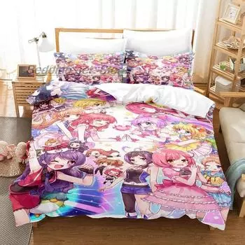 Idol Time Pripara Bedding Set Single Twin Full Queen King Size Bed Set Aldult Kid Bedroom Duvetcover Sets 3D Anime bed sheet set 70x133cm 2pcs