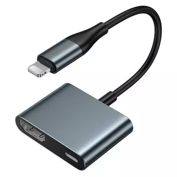 Idoove iPhone HDMI-преобразование без блока питания HDMI-преобразование HDMI-преобразование Lightning Digital AV 1080P Полные дисплеи Мобильный экран на большом экране Без игры