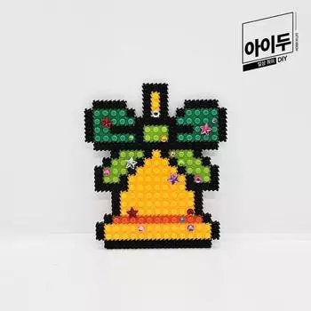 Idu DIY Мини-блок Рождественская зеленая лента Jingle Bell Деформация Изготовление блоков