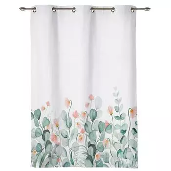 Idyllic Flower Eucalyptus Leaves Curtains for Bedroom Living Room Window Curtain Treatments Blinds Kitchen Home Decor Drapes 135W x 60H(cm) x1