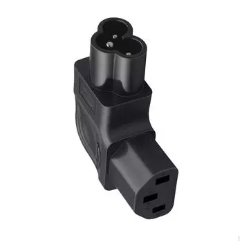 IEC320 C6 - C13/Вилка переменного тока с левым изгибом/Сливовый цвет, штекер C13, 3 отверстия, гнездо/сбоку