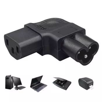 IEC320 C6 - C13 Правосторонний изгиб вилки питания Plum Blossom Male - C13 Female боковой изгиб адаптера-переходника