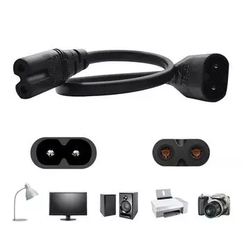 IEC 320 2Pin C7 Male to C8 Female Figure 8 Адаптер питания переменного тока Удлинительный кабель для динамика Принтер Сканер Грелка для рук