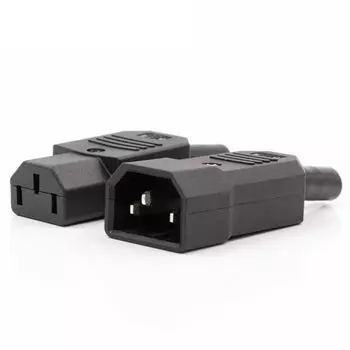 IEC гнездо и штекер 10A 250V разъем C13 C14 прямой кабельный разъем питания male чёрный