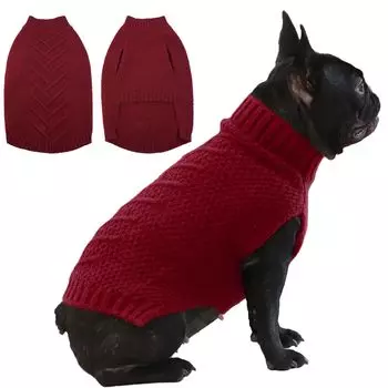 IECOii Dog Warm Dog Cold Weather Holy New Toy Poodle Thermal Pet Small Red M свитер, Одежда, Осень/Зима, Эластичный, Мягкий, Вязаный, Одежда,