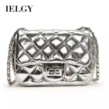 IELGY Алмазная вышивка нитью популярная универсальная сумка-мессенджер с цепочкой, модная маленькая квадратная сумка через плечо чёрный