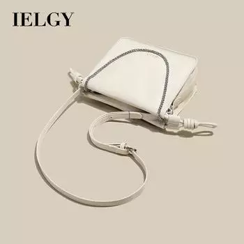 IELGY Бежевая плиссированная женская сумка через плечо с цепочкой бежевый