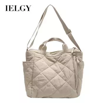 IELGY Большая сумка-тоут для поездок на работу, студенческая сумка через плечо для занятий, сумка-мессенджер из хлопка в корейском стиле, мягкая вощеная дамская сумочка. оранжевый