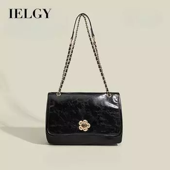 IELGY camellia women s bag, niche chain tote bag, single shoulder armpit bag, large capacity for commuting to work коричневый