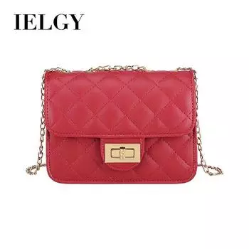 IELGY диагональный замок, черный ромб, модная корейская версия, женская сумка, цепочка на одно плечо, квадратная белый