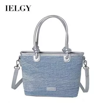 IELGY Джинсовая сумка, универсальная модная текстурированная сумка-мессенджер. чёрный