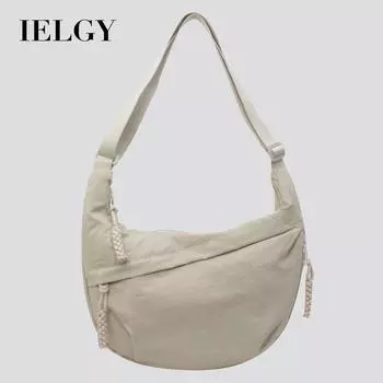 IELGY Модная вместительная сумка-мессенджер из нейлоновой ткани, универсальная сумка для пельменей. бежевый