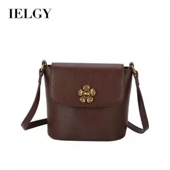 IELGY fashionable retro bag, women s one-shoulder high-end sense, foreign-style messenger versatile bucket bag чёрный