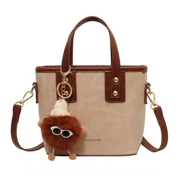 IELGY fashionable versatile shoulder messenger bag, textured explosive portable bucket bag NoPendant чёрный