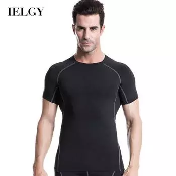 IELGY фитнес-быстросохнущая беговая эластичная многоцветная опциональная черная плотная тренировочная футболка с короткими рукавами мужская S белый