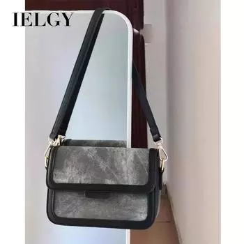IELGY Французская повседневная сумка подмышкой, высококачественная текстурированная сумка для поездок на работу, универсальная сумка через плечо на одно плечо серый