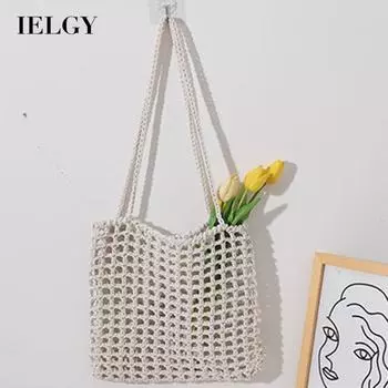 IELGY Han fan маленькая квадратная ажурная плетеная универсальная сумка через плечо женская бежевый