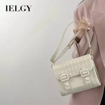 IELGY high-end diamond bag, sweet and cute Cambridge small square bag, fashionable versatile shoulder messenger bag белый