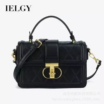 IELGY Высококачественная переносная сумка-коробка, женская нишевая дизайнерская ромбовидная одноплечевая косая сумка небольшого размера чёрный