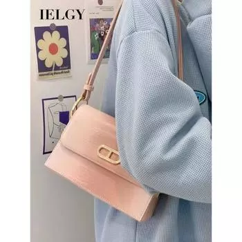 IELGY high-value pink rose small square bag, simple commuting shoulder messenger bag, sweet and versatile niche bag розовый