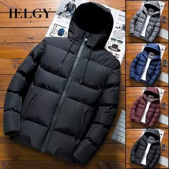 IELGY Хлопковая мужская зимняя куртка, новая корейская версия трендовой зимней толстой стеганой куртки, зимняя пуховая куртка M красный