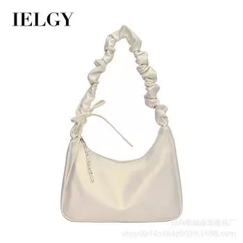 IELGY Холщовая плиссированная сумка, простая сумка под мышками в иностранном стиле на одно плечо.