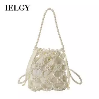 IELGY Изысканная и модная сумочка, сумка для мобильного телефона из бисера в зарубежном стиле, свежая и элегантная женская сумка диагонального пролета. белый