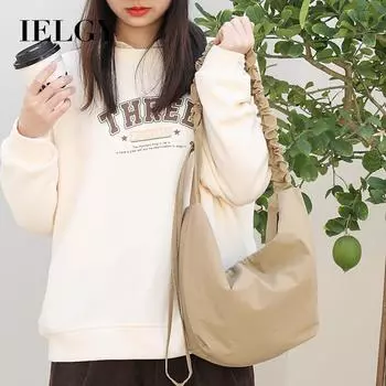 IELGY Японская повседневная литературная холщовая сумка, модная сумка-мессенджер из нейлона с завязками на плечо хаки