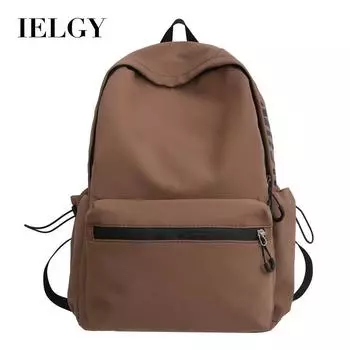 IELGY Japanese retro simple and versatile backpack, campus Maillard student schoolbag, large-capacity backpack чёрный