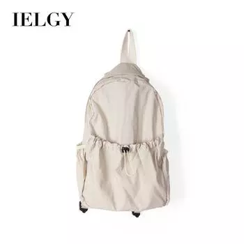 IELGY Korean niche ins waterproof nylon cloth drawstring backpack, women s versatile and lightweight travel large-capacity student schoolbag абрикосовый