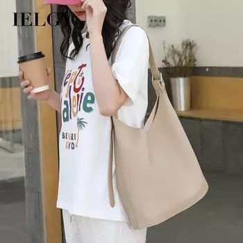 IELGY Корейская версия повседневной сумки-ведра в стиле ретро, модная сумка для детей и мам с узором личи, мягкая кожаная женская сумка-мессенджер через плечо чёрный