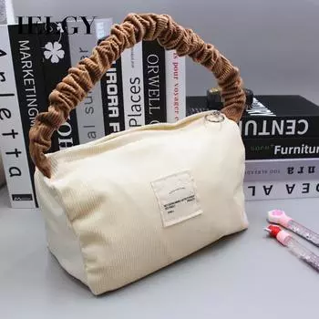 IELGY Korean version of women s contrasting one-shoulder hand carry, corduroy candy-colored underarm bag розовый