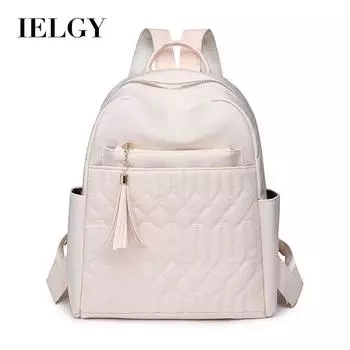 IELGY Корейский рюкзак с ромбовидным узором, дорожная сумка для путешествий, однотонный женский рюкзак, простой рюкзак большой вместимости. хаки
