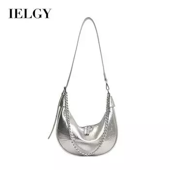 IELGY Корейская сумка для пельменей из мягкой кожи, ценная универсальная сумка через плечо, нишевая дизайнерская сумка-мессенджер для пригородных поездок чёрный