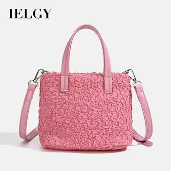 IELGY Корейская версия нишевого дизайна, нежно-розовая сладкая имитация плетеной плиссированной сумки-облака, универсальная сумка-мессенджер для женщин розовый