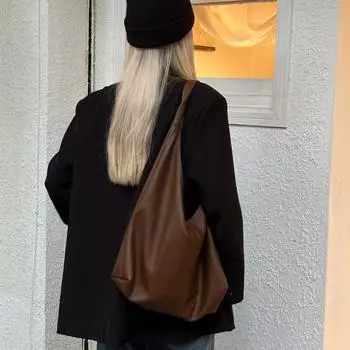 IELGY Корейская версия нишевой простой ленивой сумки-тоут, универсальной сумки через плечо большой вместимости для путешествий и отдыха серый