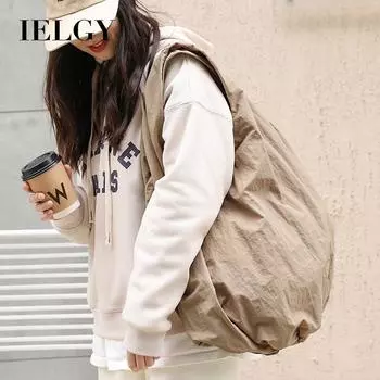 IELGY Корейская версия повседневной плиссированной сумки-облака, нейлоновой сумки через плечо в стиле ретро чёрный