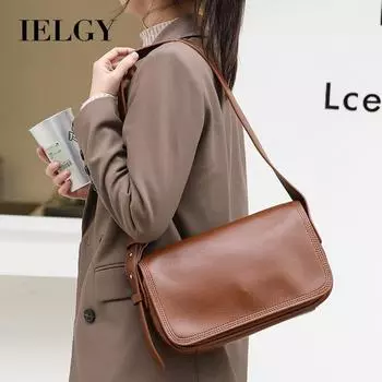 IELGY Корейская версия повседневной ретро-сумки почтальона, простая мягкая кожаная модная сумка через плечо из искусственной кожи, сумка-мессенджер жёлтый