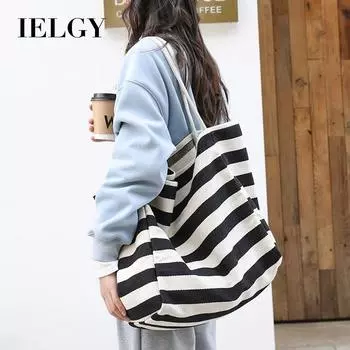 IELGY Корейская версия повседневной сумки из искусственного холста, модная контрастная цветная сумка чёрный