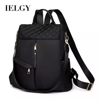 IELGY Корейская версия студенческого рюкзака премиум-класса с защитой от брызг, легкий нейлоновый рюкзак для отдыха и путешествий большой вместимости чёрный