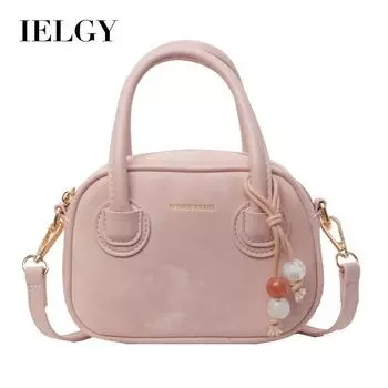 IELGY Корейская версия текстурированной портативной небольшой квадратной сумки, модная косая сумка для боулинга на одно плечо чёрный