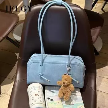 IELGY Корейская версия высококачественной сумки Boston, повседневная портативная универсальная сумка-багет на плечо большой вместимости. синий
