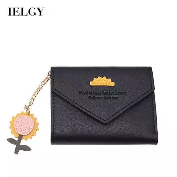 IELGY Короткий кошелек женский японский и корейский модный маленький свежий кошелек на молнии для карточек красный